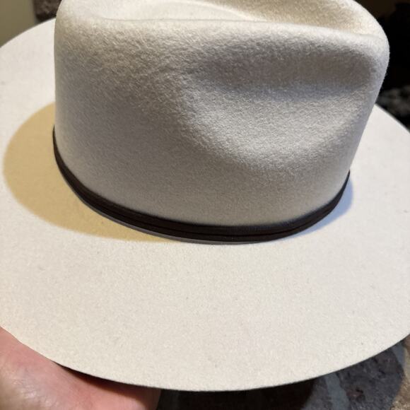 Brixton Cohen Cowboy Hat Mens Size Small (7) Dove 100% Felt Leather - Picture 7 of 16